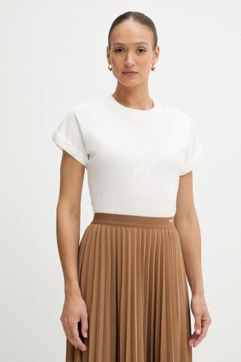 Bavlnené tričko Tommy Hilfiger dámske, biela farba, WW0WW47157