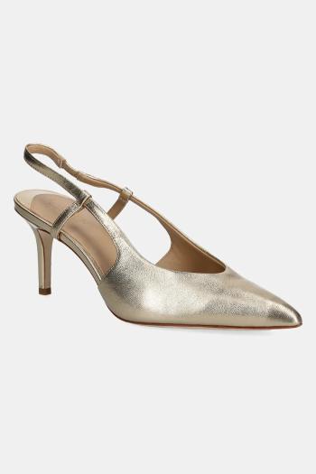 Kožené lodičky Lauren Ralph Lauren Khloe Slgbck zlatá farba, 802966875001