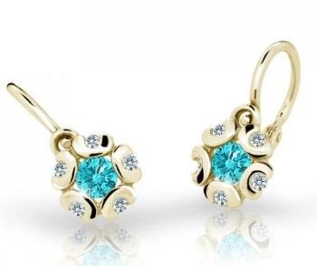 Cutie Jewellery Zlaté detské náušnice C2178-10-X-1 svetlo zelená