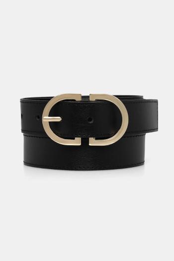Kožený opasok Tommy Hilfiger čierna farba, AW0AW17972