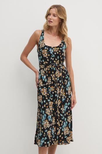 Šaty Lauren Ralph Lauren čierna farba, midi, áčkový strih, 250940475