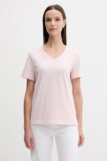 Bavlnené tričko Calvin Klein Jeans dámske, ružová farba, LV047B205G