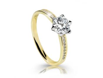 Cutie Jewellery Úchvatný trblietavý prsteň zo žltého zlata Z6149-X-1 63 mm