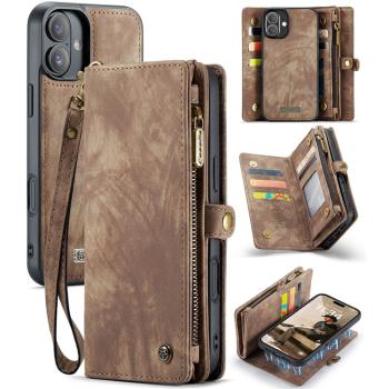WALLET Ochranný kryt s peňaženkou 2v1 pre Apple iPhone 16 Plus hnedý
