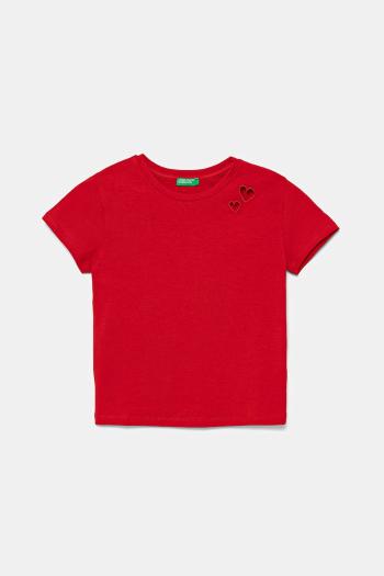 Detské tričko United Colors of Benetton červená farba, 3P4ZC10O0
