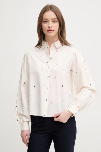 Bavlnená košeľa United Colors of Benetton béžová farba, regular, s klasickým golierom, 5D51DQ0BF