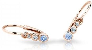 Cutie Jewellery Detské náušnice z ružového zlata C2255-10-X-4 svetlo modrá