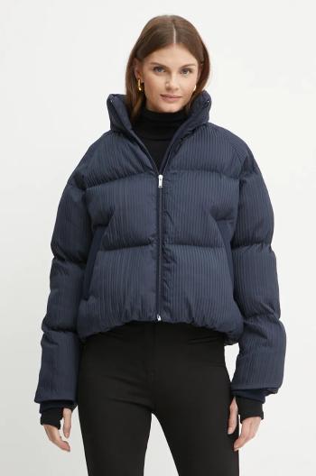 Bunda BOSS dámska, tmavomodrá farba, zimná, oversize, 50524026
