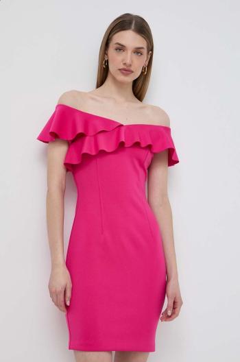 Šaty Guess SYLVIE SYLVIE ružová farba, mini, priliehavé, W4GK0F K3PP0,