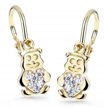 Cutie Jewellery Detské náušnice zo žltého zlata Medvedíky C2751-10-X-1 biela