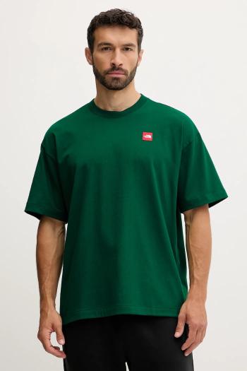 Bavlnené tričko The North Face Redbox pánske, zelená farba, jednofarebné, NF0A8EG51KI1
