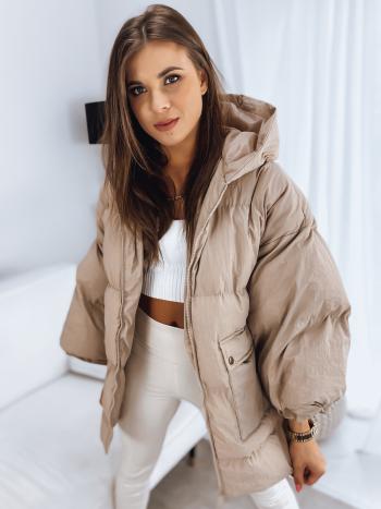Béžová prešívaná oversize bunda