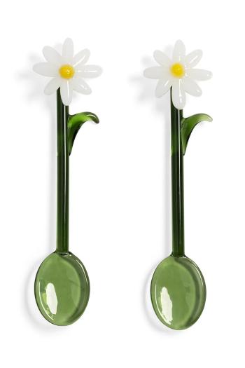 Lyžička &k amsterdam flora white 2-pak zelená farba