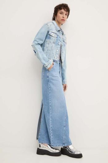 Rifľová sukňa Tommy Jeans maxi, rovný strih, DW0DW19294