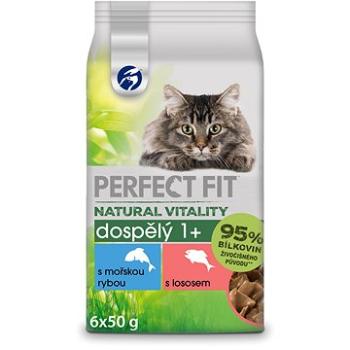 Perfect fit Natural Vitality kapsičky s morskou rybou a lososom pre dospelé mačky 6× 50 g (4770608259679)