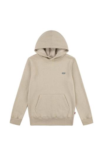 Detská mikina Levi's MINI BATWING HOODIE béžová farba, s kapucňou, jednofarebná, 8EL452
