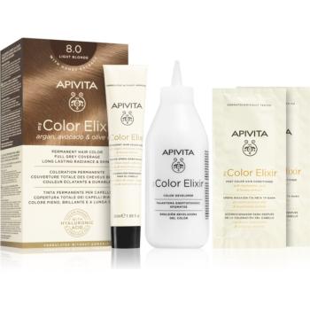 Apivita My Color Elixir farba na vlasy bez amoniaku odtieň 8.0 Light Blonde