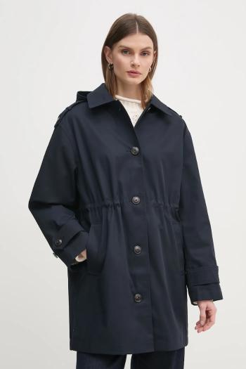 Kabát Tommy Hilfiger dámsky, tmavomodrá farba, prechodný, WW0WW43742