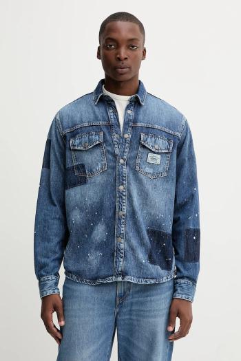 Rifľová košeľa Guess Originals modrá farba, regular, s klasickým golierom, M5YH82 D5R01