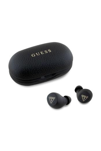 Bezdrôtové slúchadlá Guess Grained Classic Logo čierna farba