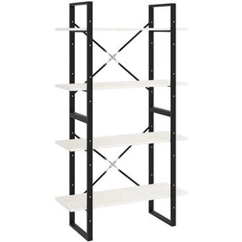 Shumee, so 4 policami biela, 80 × 30 × 140 cm, masívna borovica, 806463