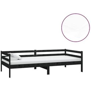 Shumee váľanda s matracom 90×200 cm čierna masívne borové drevo, 3083578