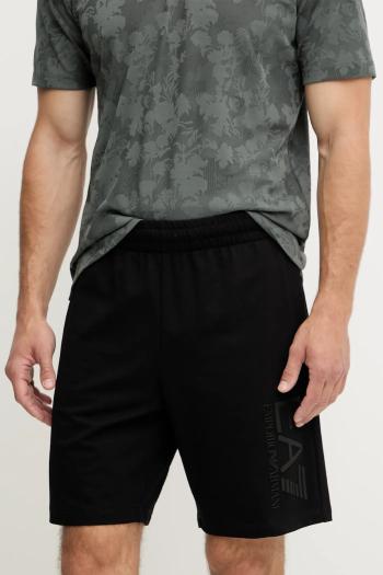 Bavlnené šortky EA7 Emporio Armani čierna farba, AF13512.7M000232
