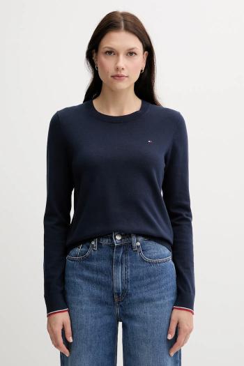 Sveter Tommy Hilfiger tmavomodrá farba, ľahké, WW0WW44984