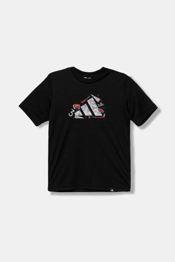 Detské tričko adidas čierna farba, s potlačou, JV5184