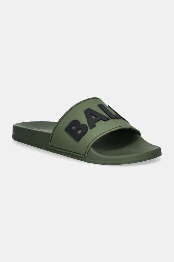 Šľapky BALR. Beach Slide pánske, zelená farba, B1520.1004