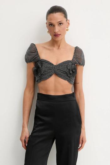 Top Elisabetta Franchi čierna farba, vzorovaná, TO03652E2