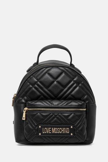 Ruksak Love Moschino dámsky, čierna farba, malý, s nášivkou, JC4148PP1