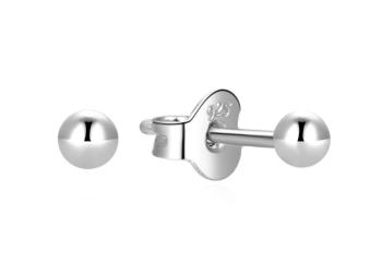 MOISS Minimalistické strieborné náušnice kôstky E000142 0,3 cm