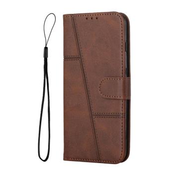 STITCHED Peňaženkový kryt pre Xiaomi Redmi Note 14 tmavohnedý