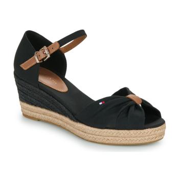 Tommy Hilfiger  BASIC OPEN TOE MID WEDGE  Espadrilky Čierna