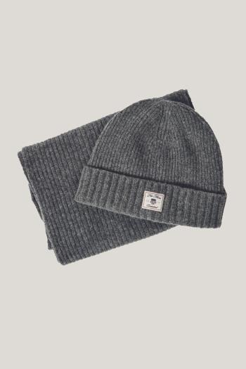 KÉSZLET SAPKA ÉS SÁL GANT BEANIE SCARF GIFT SET CHARCOAL MELANGE