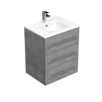 Kúpeľňová skrinka s umývadlom SAT Cube Way 60x76,5x46 cm betón mat CUBE46603BEMOD