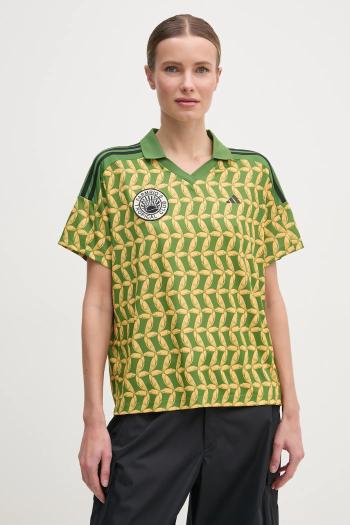 Polo tričko adidas x Farm Rio dámsky, zelená farba, JD6302
