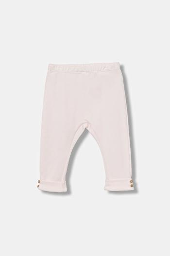 Bavlnené legíny pre bábätká United Colors of Benetton ružová farba, jednofarebné, 3CDIAF026