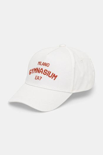 Bavlnená šiltovka EA7 Emporio Armani biela farba, s nášivkou, AF13034.7W000334