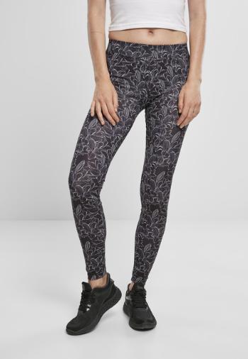 Urban Classics Ladies AOP Leggings hibiscus black - L