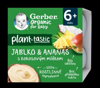GERBER Organic 100% rostlinný dezert jablko a ananas s kokosovým mlékem kus 4 x 90 g