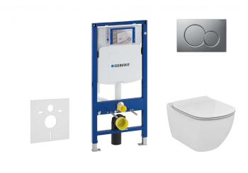 GEBERIT - Duofix Set predstenovej inštalácie, klozetu a dosky Ideal Standard Tesi, tlačidla Sigma01, Aquablade, SoftClose, matný chróm 111.300.00.5 NU3