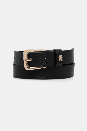 Kožený opasok Tommy Hilfiger čierna farba, AW0AW17767