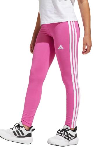 Detské legíny adidas ružová farba, s nášivkou, JJ3450
