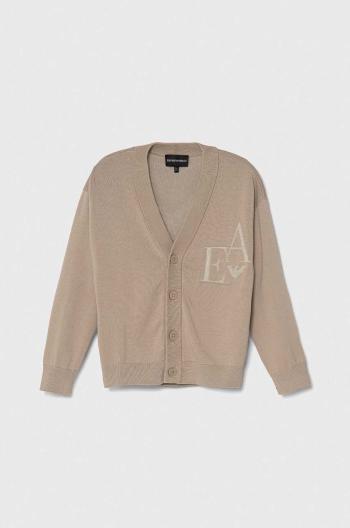 Detský sveter Emporio Armani hnedá farba, tenký