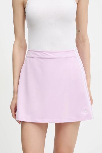 Sukňa adidas Originals 3-Stripes fialová farba, mini, rovný strih, JD0314