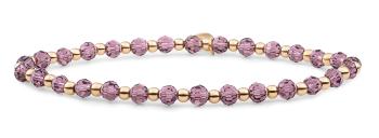 Sparkling Jewels Korálkový náramok s fialovým ruženínom SBG-GEM59-3MM-MIX