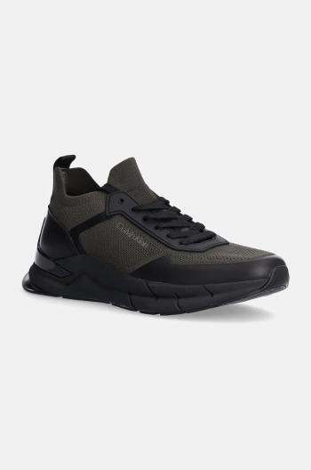 Tenisky Calvin Klein LOW TOP LACE UP MIX zelená farba, HM0HM00918