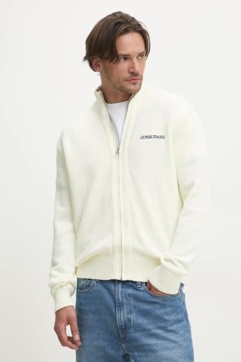 Bavlnený kardigán Guess Jeans pánsky, béžová farba, M5RR30 Z3HM1